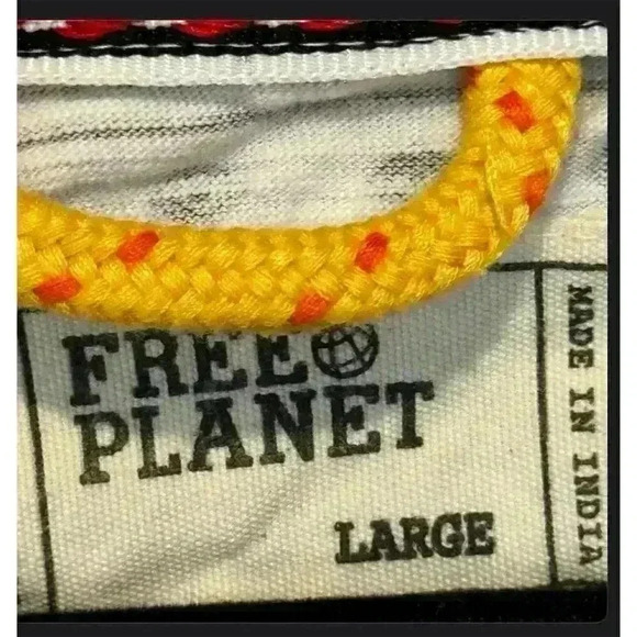 Free Planet Unisex Geometric Raglan Sleeve T-Shirt Multicolor Size Large - Picture 4 of 7